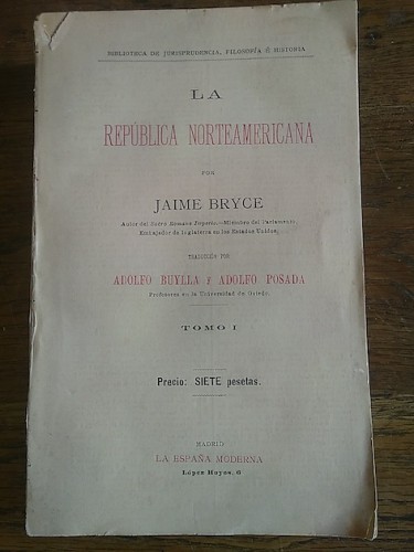 Portada del libro de LA REPÚBLICA NORTEAMERICANA. Tomo I