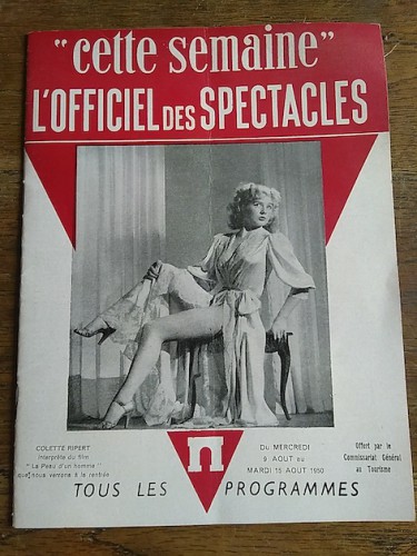 Portada del libro de CETTE SEMAINE, L'OFFICIEL DES SPECTACLES. Du mercredu 9 aout au mardi 15 aout 1950