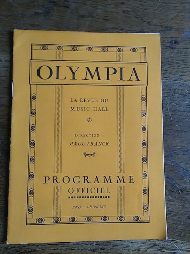 Portada del libro de OLYMPIA. PROGRAMME OFFICIEL 1925. La revue du Music-Hall