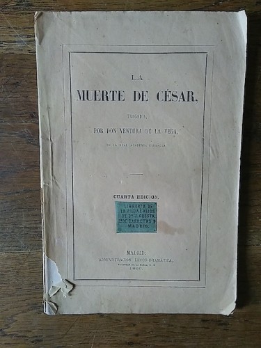 Portada del libro de LA MUERTE DE CÉSAR, tragedia