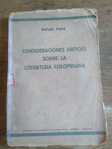 Portada del libro de CONSIDERACIONES CRÍTICAS SOBRE LA LITERATURA COLOMBIANA