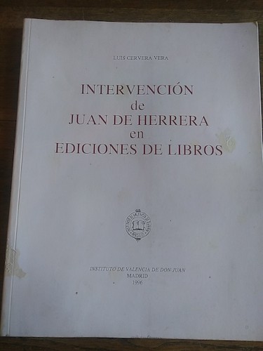 Portada del libro de INTERVENCIÓN DE JUAN DE HERRERA EN EDICIONES DE LIBROS
