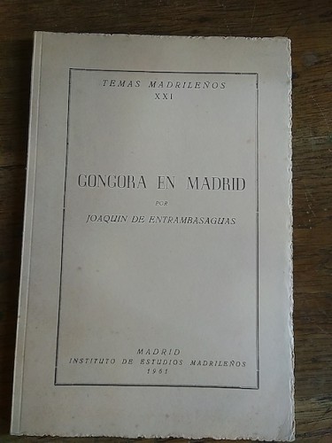 Portada del libro de GÓNGORA EN MADRID