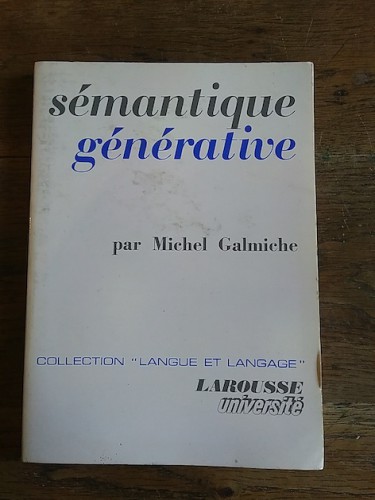 Portada del libro de SÉMANTIQUE GÉNÉRATIVE