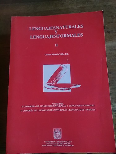 Portada del libro de LENGUAJES NATURALES Y LENGUAJES FORMALES. VOL. II. 