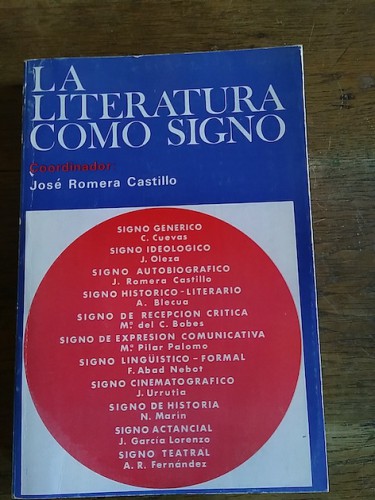 Portada del libro de LA LITERATURA COMO SIGNO