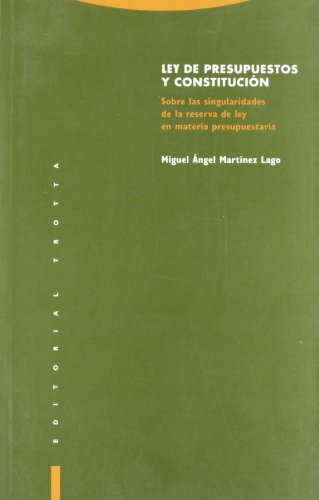 Portada del libro de Ley de presupuestos y Constitución. Sobre las singularidades de la reserva de ley en materia presupuestaria