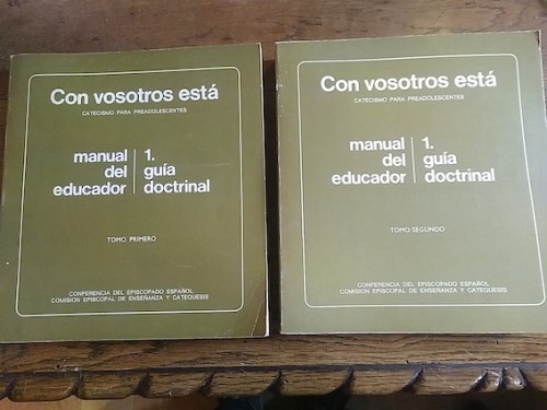 Portada del libro de Con vosotros está. Catecismo para adolescentes. Manual del Educador. Guía doctrinal. (2 tomos)