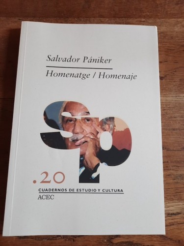 Portada del libro de Cuadernos de estudio y cultura ACEC, 20. SALVADOR PÁNIKER. Homenatge / Homenaje