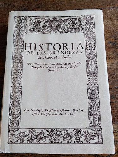 Portada del libro de HISTORIA DE LAS GRANDEZAS DE LA CIUDAD DE ÁVILA