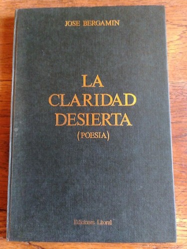 Portada del libro de LA CLARIDAD DESIERTA (Poesía)