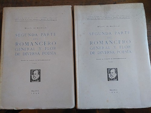 Portada del libro de SEGUNDA PARTE DEL ROMANCERO GENERAL Y FLOR DE DIVERSA POESÍA (2 tomos)