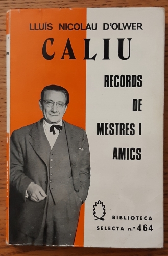 Portada del libro de Caliu, records de mestres y amics