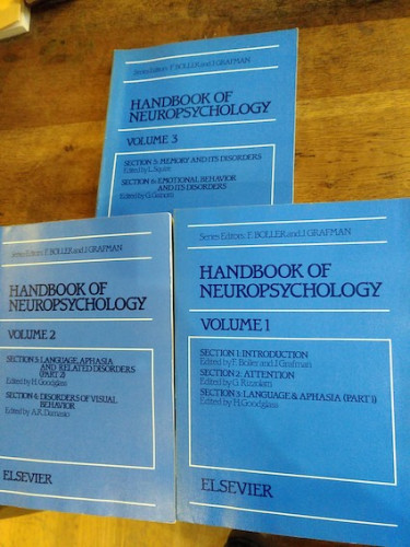 Portada del libro de Handbook of Neuropsychology (3 tomos)