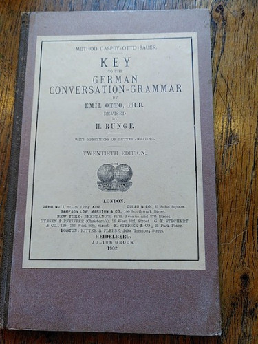 Portada del libro de KEY TO THE GERMAN CONVERSATION - GRAMMAR. Twentieth edition