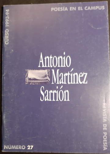 Portada del libro de Antonio Martinez Sarrion . Poesía en el campus, Revista de Poesía nº 27. Curso 1993-94