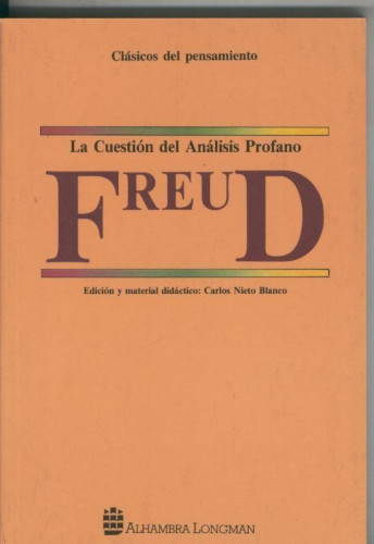 Portada del libro de La cuestión del análisis profano