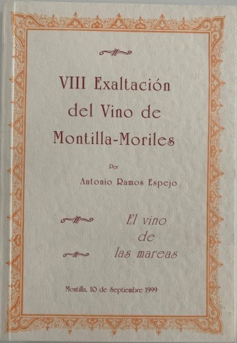 Portada del libro VIII EXALTACIÓN DEL VINO DE MONTILLA-MORILES