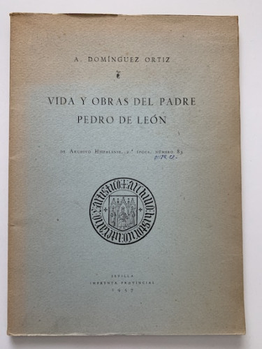 Portada del libro de VIDA Y OBRA DEL PADRE PEDRO DE LEÓN