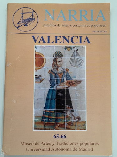 Portada del libro de NARRIA. Estudios de artes y costumbres populares. VALENCIA