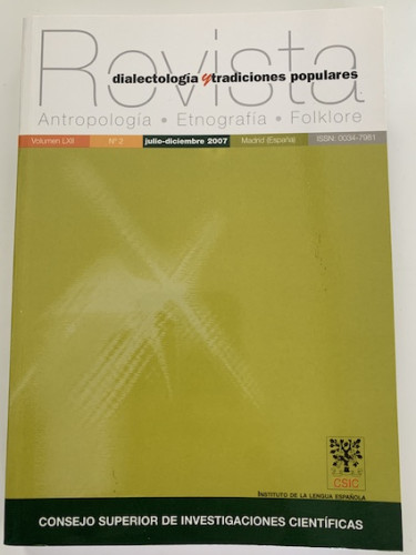 Portada del libro de REVISTA DE DIALECTOLOGIA VOL. 72 Nº 2