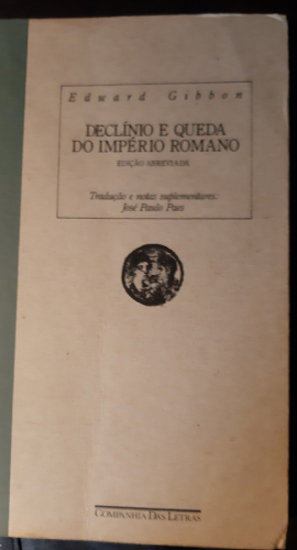 Portada del libro de DECLINIO E QUEDA DO IMPERIO ROMANO . Ediçao Abreviada