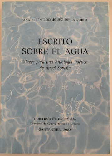 Portada del libro de Escrito sobre el agua. 