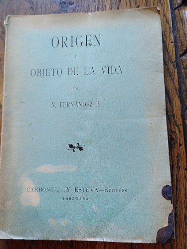 Portada del libro de ORIGEN Y OBJETO DE LA VIDA. Estudios Filosóficos