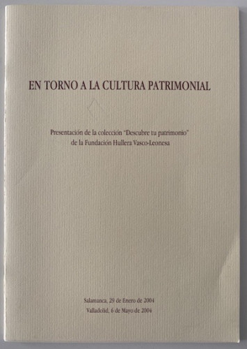 Portada del libro de EN TORNO A LA CULTURA PATRIMONIAL