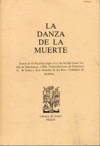 Portada del libro de La danza de la muerte: Textos de El Escorial (siglo xv) y de Sevilla (Juan Varela de Salamanca, 1520)