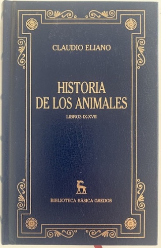 Portada del libro de Historia de los animales. Libros IX-XVII