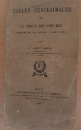 Portada del libro tables centesimales pour le tracé des courbes