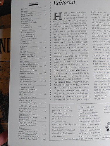 Portada del libro de EL FILANDAR, publicación de cultura tradicional, nº 9, 1997