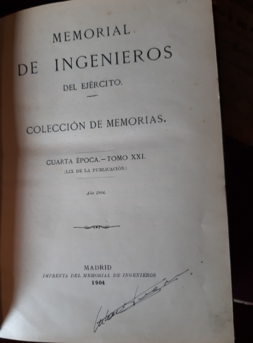 Portada del libro de MEMORIAL DE INGENIEROS DEL EJÉRCITO. COLECCIÓN DE MEMORIAS. CUARTA ÉPOCA TOMO XXI. 