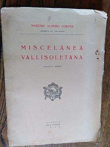 Portada del libro de MISCELÁNEA VALLISOLETANA (Quinta serie)