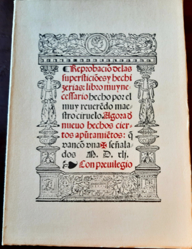 Portada del libro de REPROBACION DE LAS SUPERSTICIONES Y HECHICERIAS