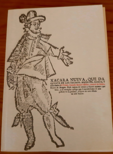Portada del libro de Xacara nueva que da quenta de los hechos, muertes y robos del Pelado llamado Manuel Millan(FACSÍMIL)...