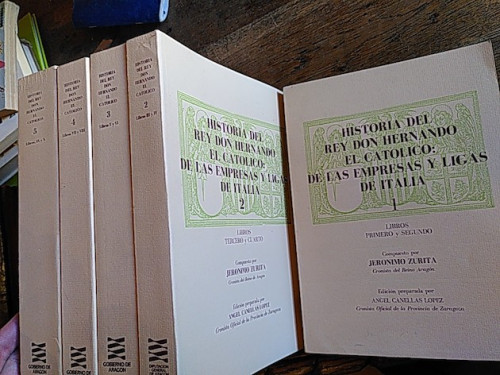 Portada del libro de HISTORIA DEL REY DON HERNANDO EL CATÓLICO: DE LAS EMPRESAS Y LIGAS DE ITALIA (5 tomos - falta el sexto...