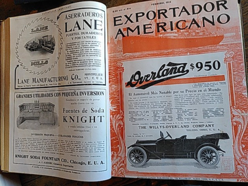 Portada del libro de EXPORTADOR AMERICANO 1914 (Enero a junio, seis ejemplares)