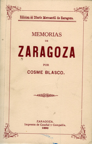 Portada del libro de MEMORIAS DE ZARAGOZA