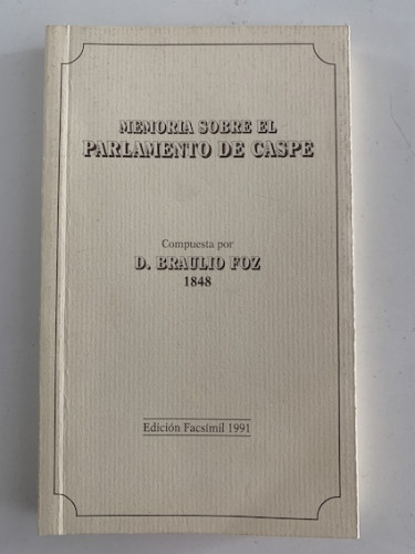 Portada del libro de MEMORIA SOBRE EL PARLAMENTO DE CASPE