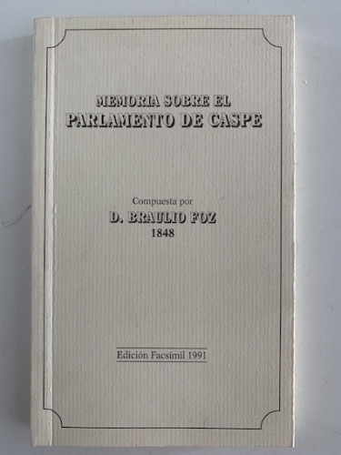 Portada del libro de MEMORIA SOBRE EL PARLAMENTO DE CASPE