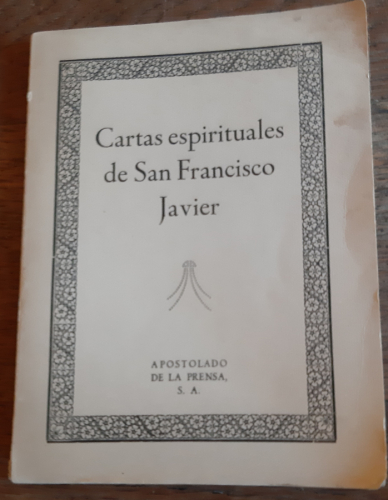 Portada del libro de CARTAS ESPIRITUALES DE SAN FRANCISCO JAVIER