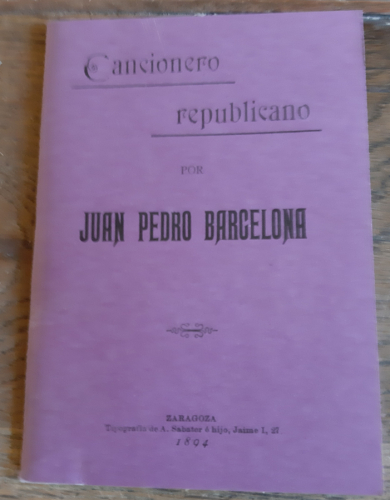 Portada del libro de CANCIONERO REPUBLICANO. fACSÍMIL DEL DE 1894