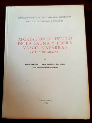 Portada del libro de APORTACIÓN AL ESTUDIO DE LA FAUNA Y FLORA VASCO NAVARRAS (Sierra de Aralar)