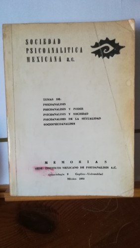 Portada del libro de MEMORIAS. SOCIEDAD PSICOANALÍTICA MEXICANA
