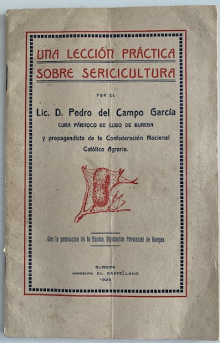 Portada del libro de UNA LECCIÓN PRÁCTICA SOBRE SERICICULTURA