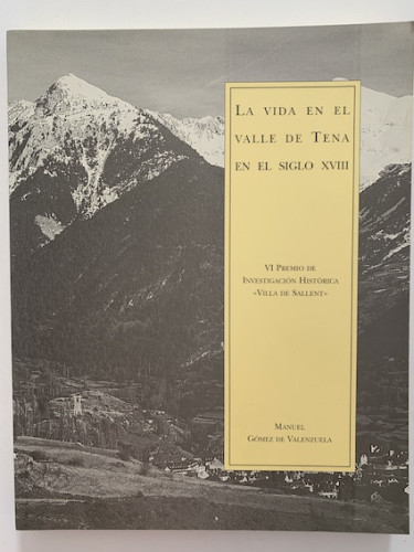 Portada del libro de LA VIDA EN EL VALLE DE TENA EN EL SIGLO XVIII