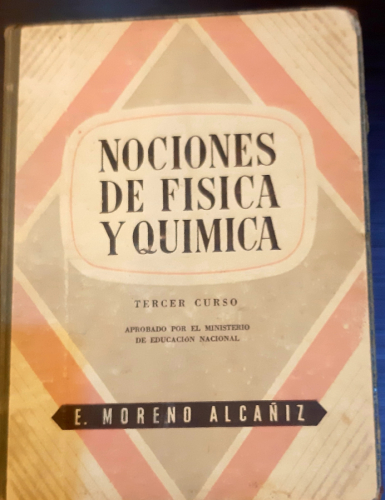 Portada del libro de ESTUDIOS DE BACHILLERATO, NOCIONES DE FÍSICA Y QUÍMICA TERCER CURSO Plan 1953