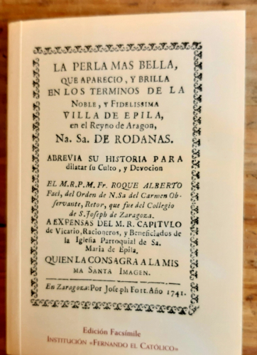 Portada del libro de PERLA MÁS BELLA QUE APARECIÓ Y BRILLA EN LOS TÉRMINOS DE LA NOBLE Y FIDELISSIMA VILLA DE EPILA, EN EL...